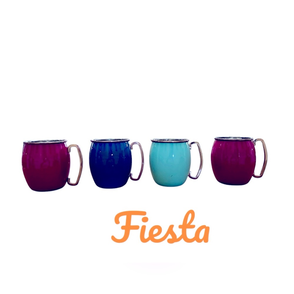 Fiesta Copper Mule Mugs - Set of four - different colors, EUC